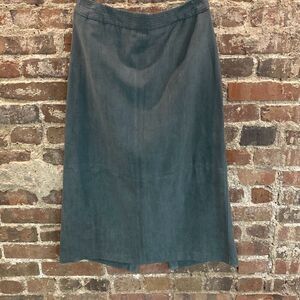 Norton Studio Knee Length, Skirt Size 6 Plush Suede-like Gray Green